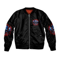 I'm Never Alone My Demons Are With Me 24/7 Sleeve Zip Bomber Jacket - Wonder Print Shop