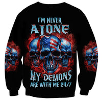 I'm Never Alone My Demons Are With Me 24/7 Sweatshirt - Wonder Print Shop