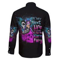 In My Next Life - I Want To Be The Karma Fairy Family Matching Off Shoulder Long Sleeve Dress and Hawaiian Shirt - Wonder Print Shop