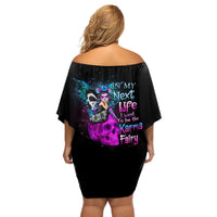 In My Next Life - I Want To Be The Karma Fairy Off Shoulder Short Dress - Wonder Print Shop