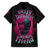 Hello Darkness My Old Friend Family Matching Short Sleeve Bodycon Dress and Hawaiian Shirt - Wonder Print Shop