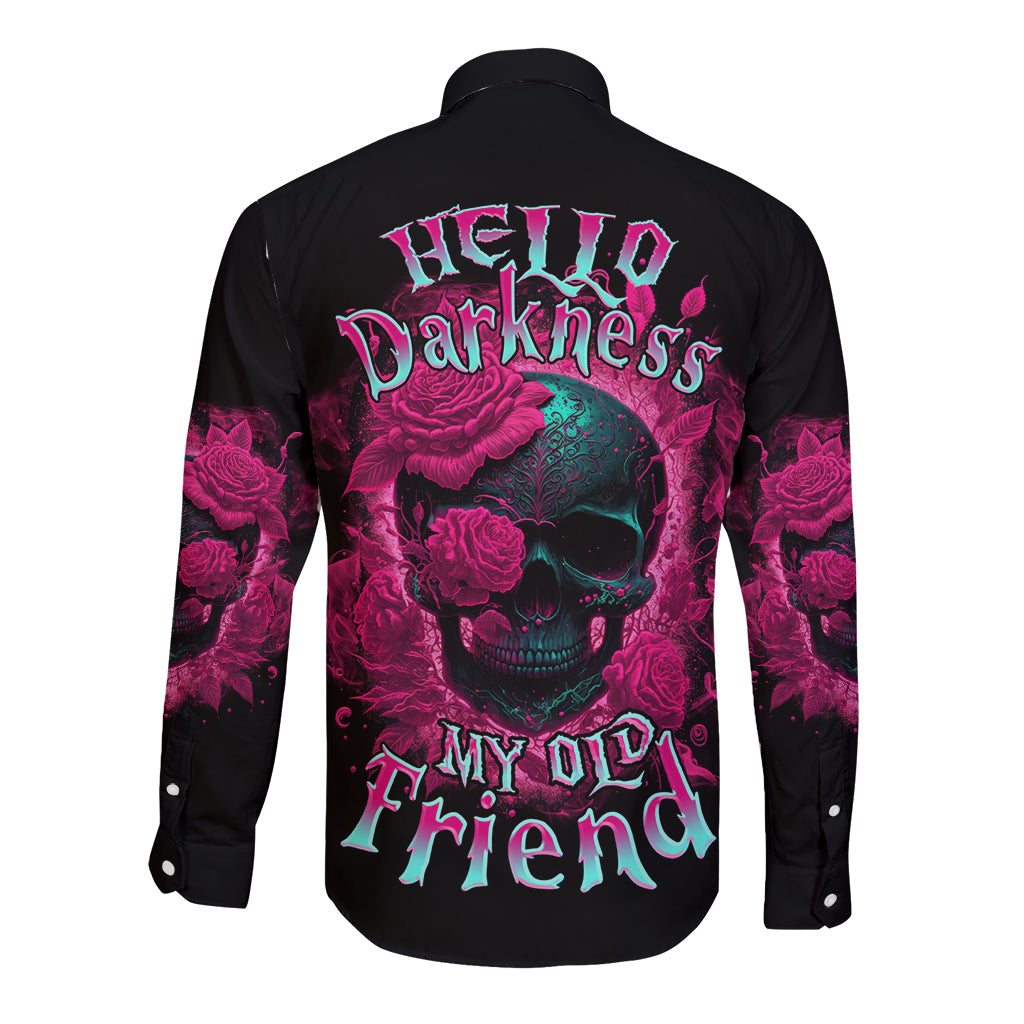 Hello Darkness My Old Friend Long Sleeve Button Shirt - Wonder Print Shop