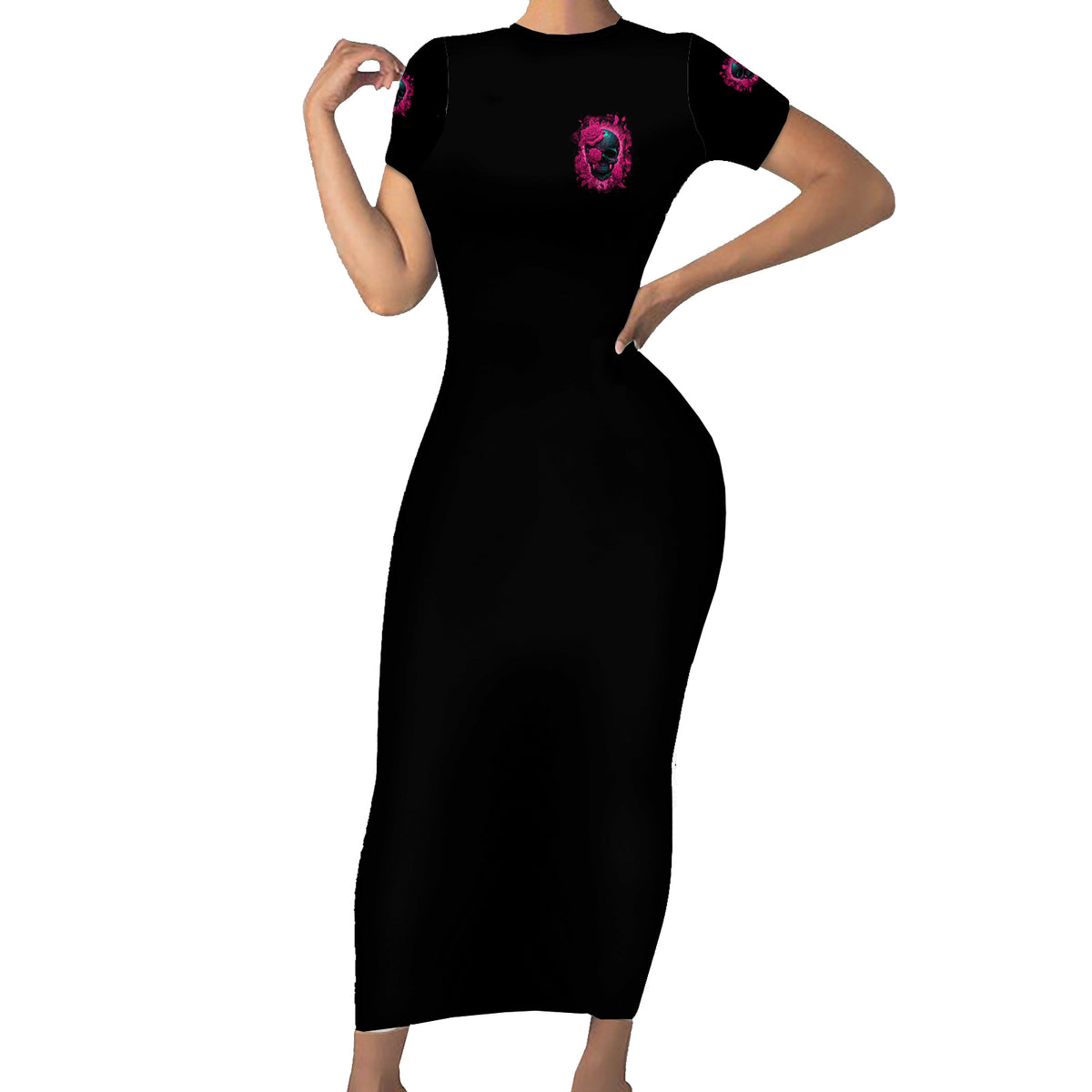 Hello Darkness My Old Friend Short Sleeve Bodycon Dress - Wonder Print Shop