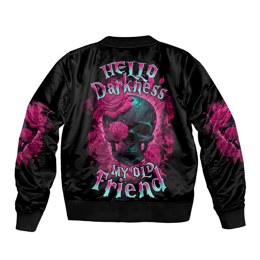 Hello Darkness My Old Friend Sleeve Zip Bomber Jacket - Wonder Print Shop
