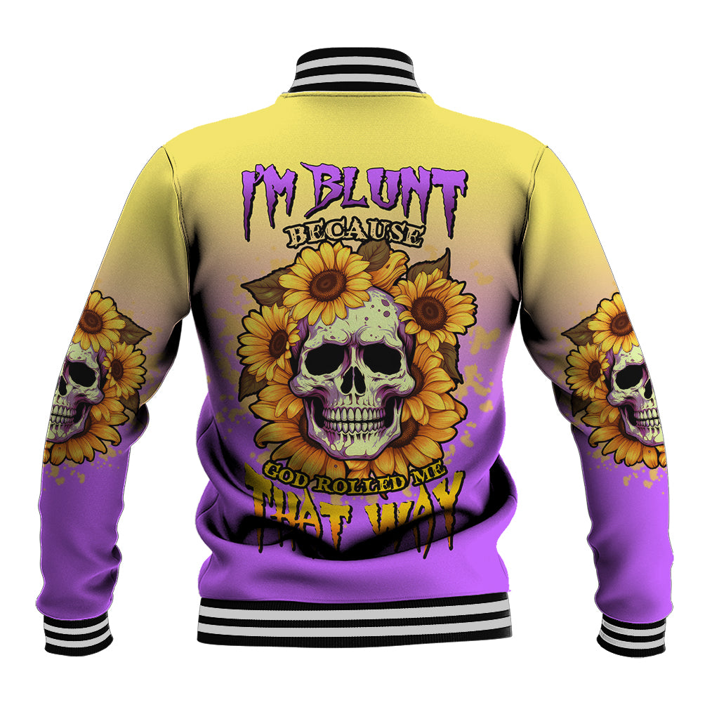 I'm Blunt Because God Rolled Me Sunflower Baseball Jacket - Wonder Print Shop