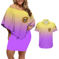 I'm Blunt Because God Rolled Me Sunflower Couples Matching Off Shoulder Short Dress and Hawaiian Shirt - Wonder Print Shop