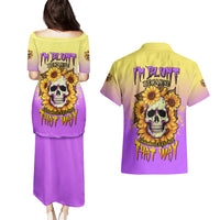 I'm Blunt Because God Rolled Me Sunflower Couples Matching Puletasi Dress and Hawaiian Shirt - Wonder Print Shop