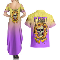 I'm Blunt Because God Rolled Me Sunflower Couples Matching Summer Maxi Dress and Hawaiian Shirt - Wonder Print Shop