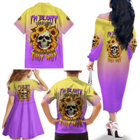 I'm Blunt Because God Rolled Me Sunflower Family Matching Off Shoulder Long Sleeve Dress and Hawaiian Shirt - Wonder Print Shop
