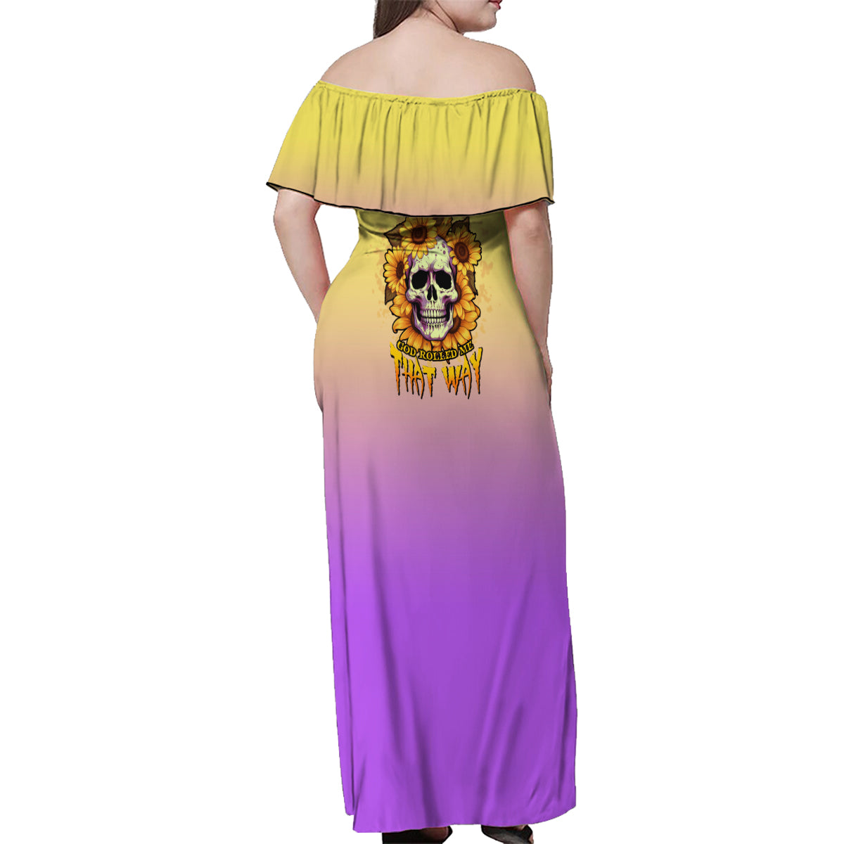 I'm Blunt Because God Rolled Me Sunflower Family Matching Off Shoulder Maxi Dress and Hawaiian Shirt - Wonder Print Shop