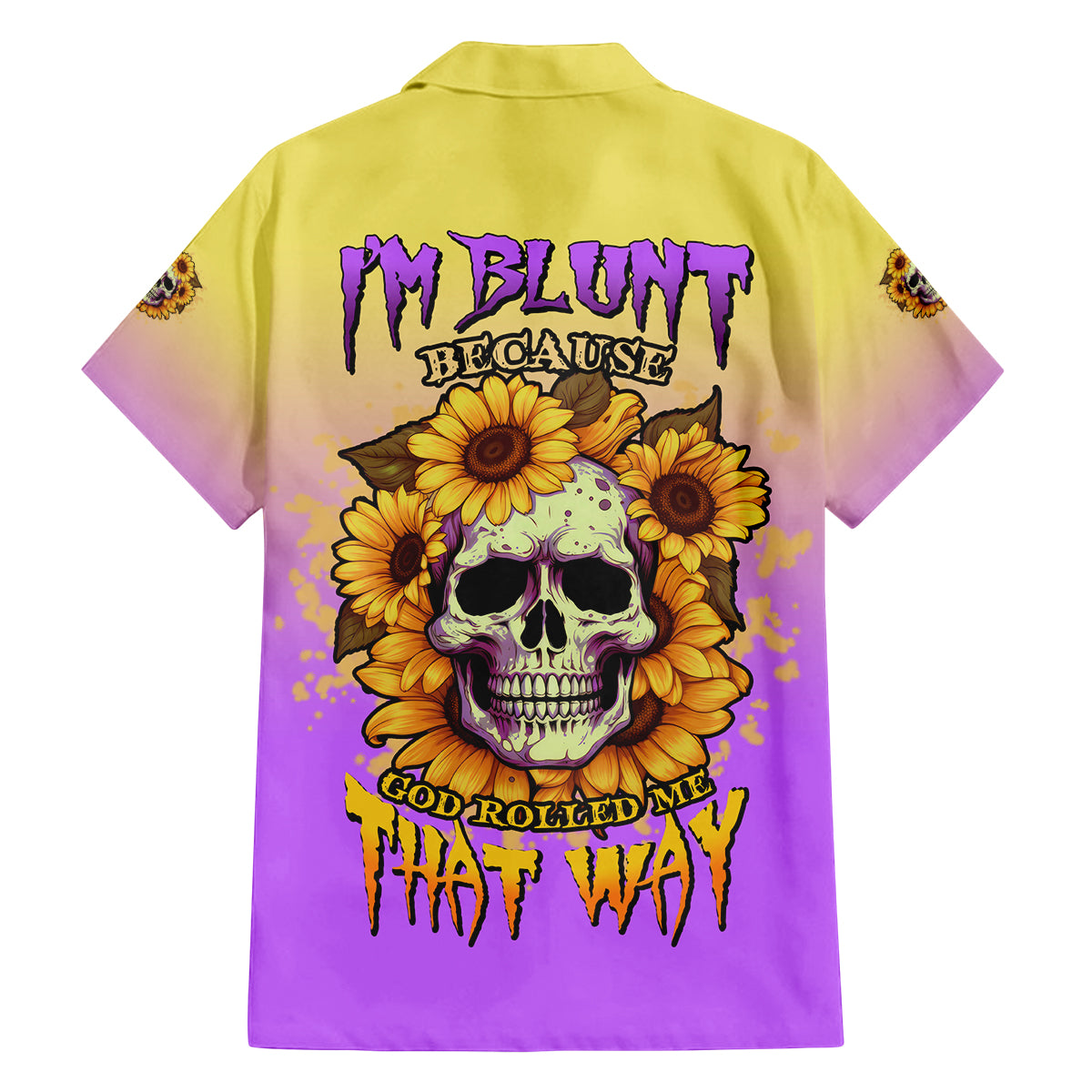 I'm Blunt Because God Rolled Me Sunflower Family Matching Off Shoulder Short Dress and Hawaiian Shirt - Wonder Print Shop