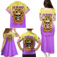 I'm Blunt Because God Rolled Me Sunflower Family Matching Puletasi Dress and Hawaiian Shirt - Wonder Print Shop