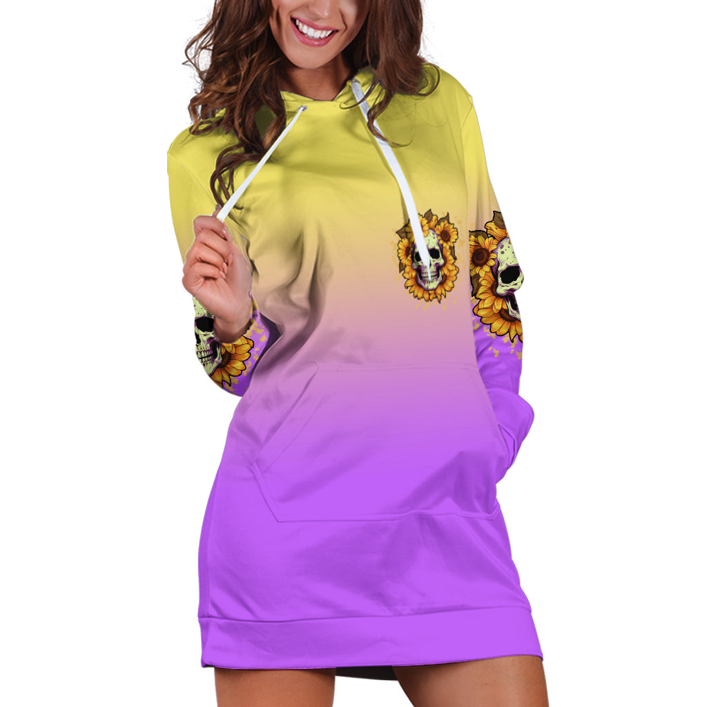 I'm Blunt Because God Rolled Me Sunflower Hoodie Dress - Wonder Print Shop