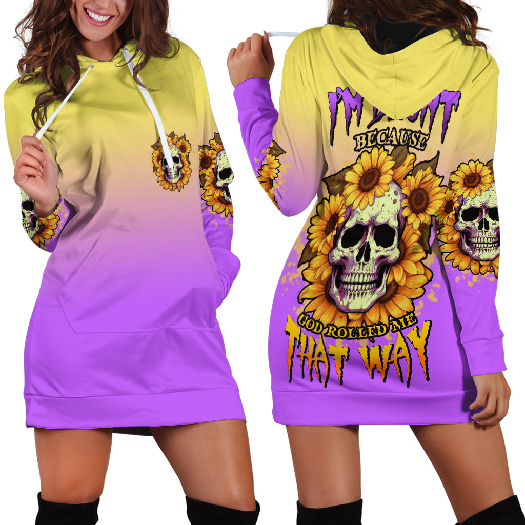 I'm Blunt Because God Rolled Me Sunflower Hoodie Dress - Wonder Print Shop