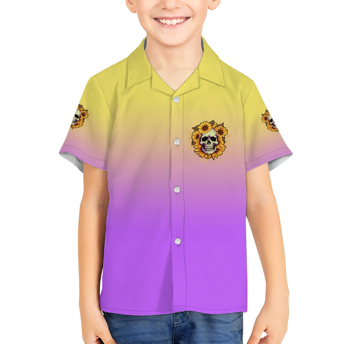 I'm Blunt Because God Rolled Me Sunflower Kid Hawaiian Shirt - Wonder Print Shop