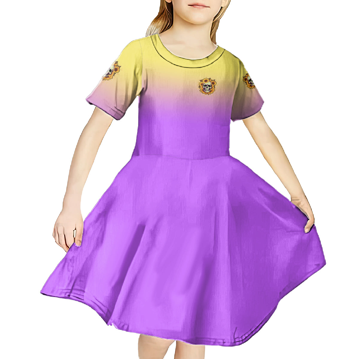 I'm Blunt Because God Rolled Me Sunflower Kid Short Sleeve Dress - Wonder Print Shop