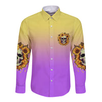 I'm Blunt Because God Rolled Me Sunflower Long Sleeve Button Shirt - Wonder Print Shop