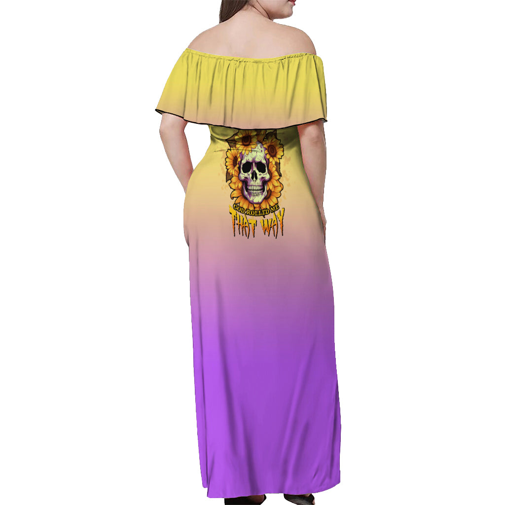 I'm Blunt Because God Rolled Me Sunflower Off Shoulder Maxi Dress - Wonder Print Shop