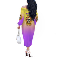 I'm Blunt Because God Rolled Me Sunflower Off The Shoulder Long Sleeve Dress - Wonder Print Shop