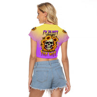 I'm Blunt Because God Rolled Me Sunflower Raglan Cropped T Shirt - Wonder Print Shop