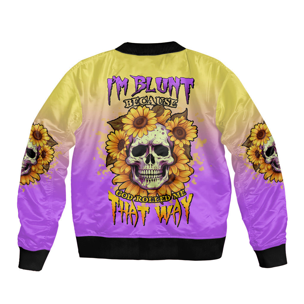 I'm Blunt Because God Rolled Me Sunflower Sleeve Zip Bomber Jacket - Wonder Print Shop