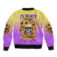 I'm Blunt Because God Rolled Me Sunflower Sleeve Zip Bomber Jacket - Wonder Print Shop
