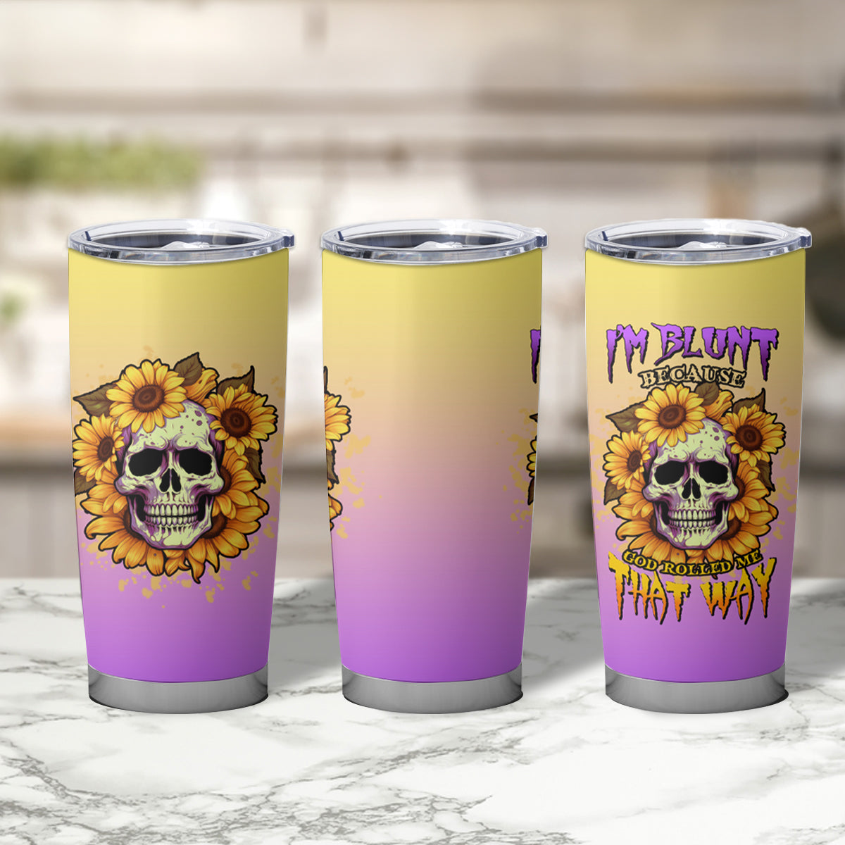 I'm Blunt Because God Rolled Me Sunflower Tumbler Cup - Wonder Print Shop