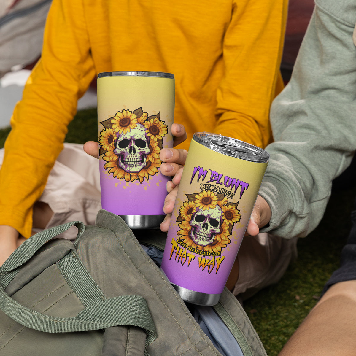 I'm Blunt Because God Rolled Me Sunflower Tumbler Cup - Wonder Print Shop