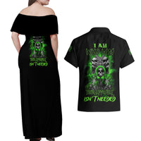 I Am Who I Am Skull Couples Matching Off Shoulder Maxi Dress and Hawaiian Shirt - Wonder Print Shop