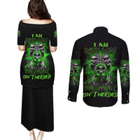 I Am Who I Am Skull Couples Matching Puletasi Dress and Long Sleeve Button Shirt - Wonder Print Shop