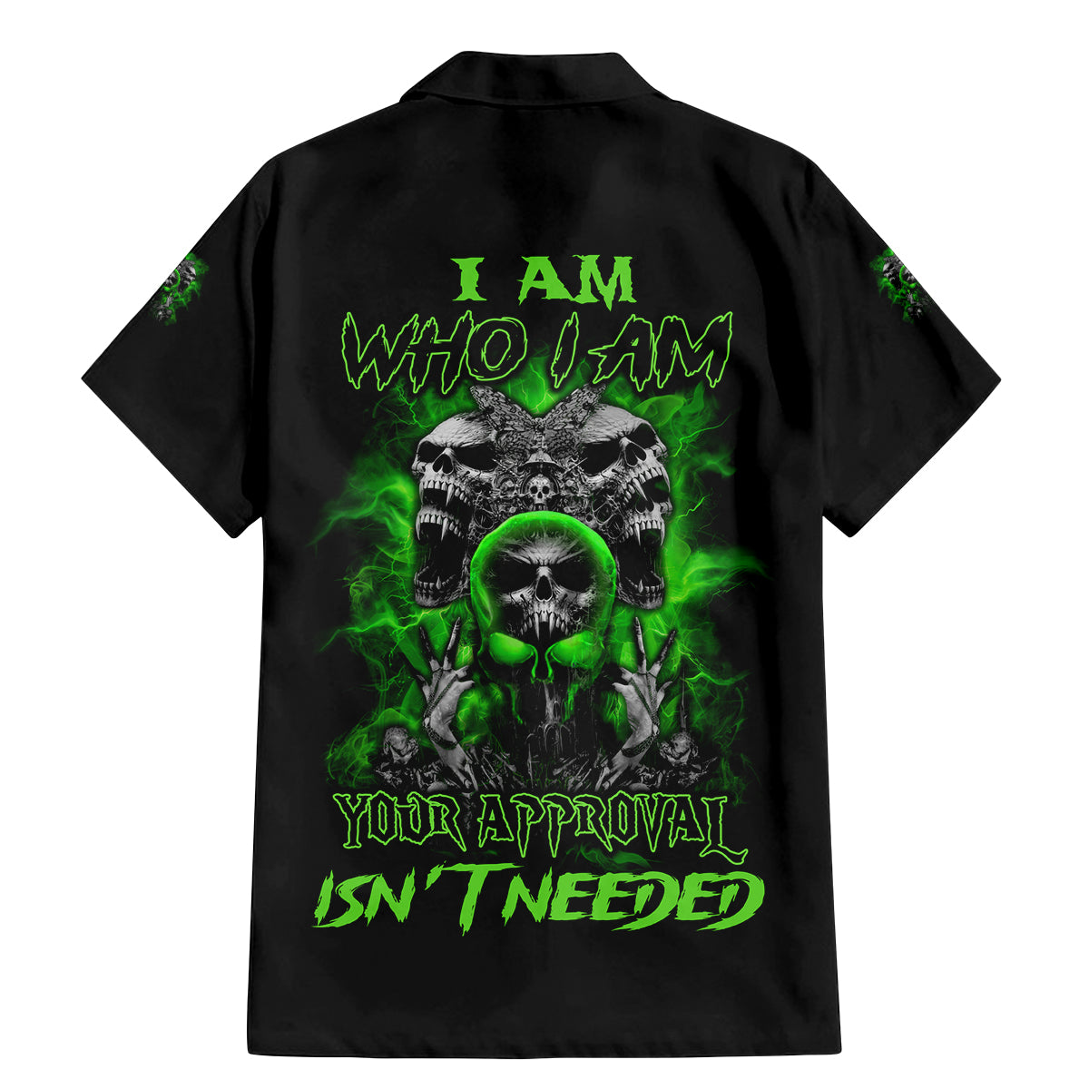 I Am Who I Am Skull Family Matching Mermaid Dress and Hawaiian Shirt - Wonder Print Shop