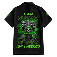 I Am Who I Am Skull Family Matching Short Sleeve Bodycon Dress and Hawaiian Shirt - Wonder Print Shop