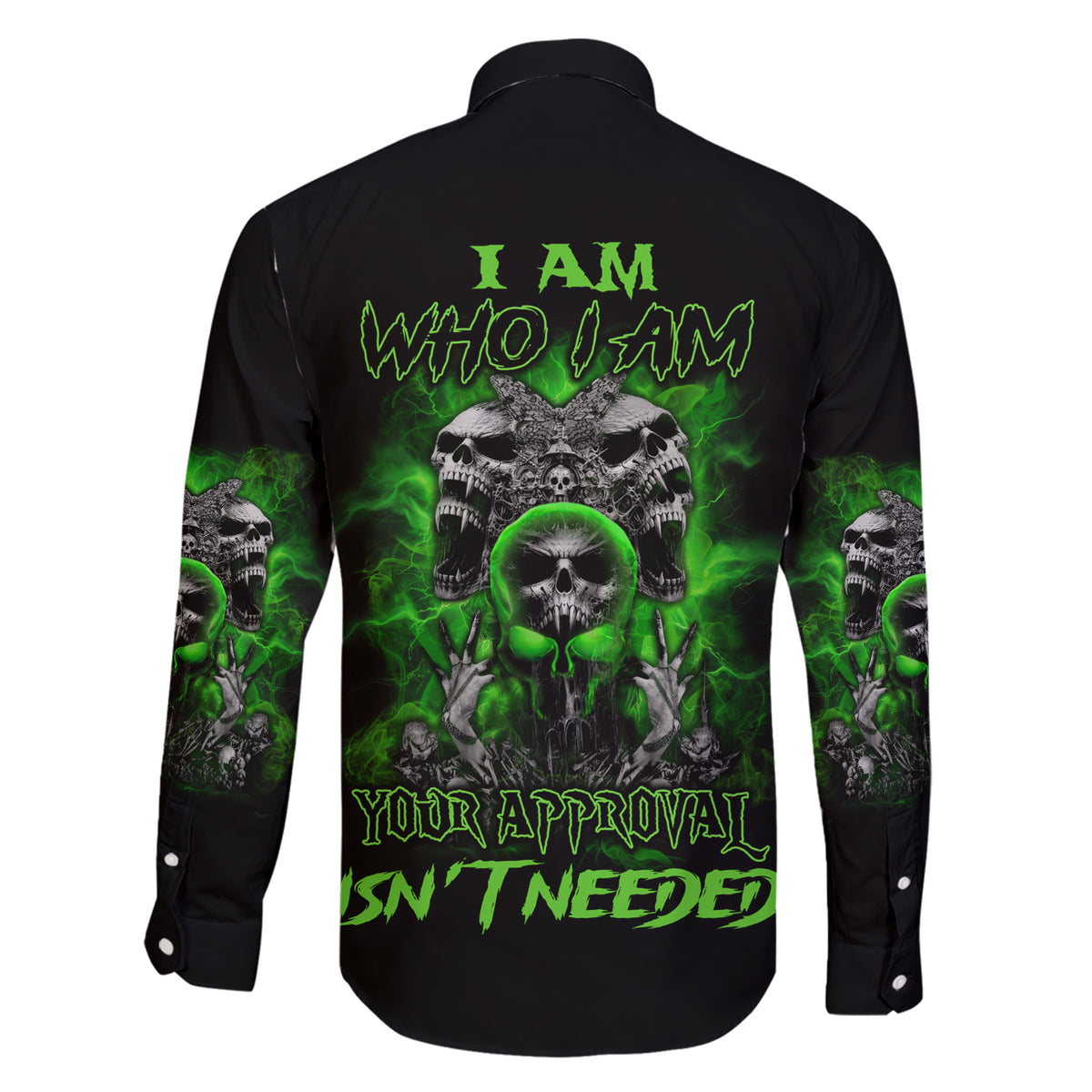 I Am Who I Am Skull Family Matching Short Sleeve Bodycon Dress and Hawaiian Shirt - Wonder Print Shop