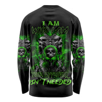 I Am Who I Am Skull Long Sleeve Shirt - Wonder Print Shop