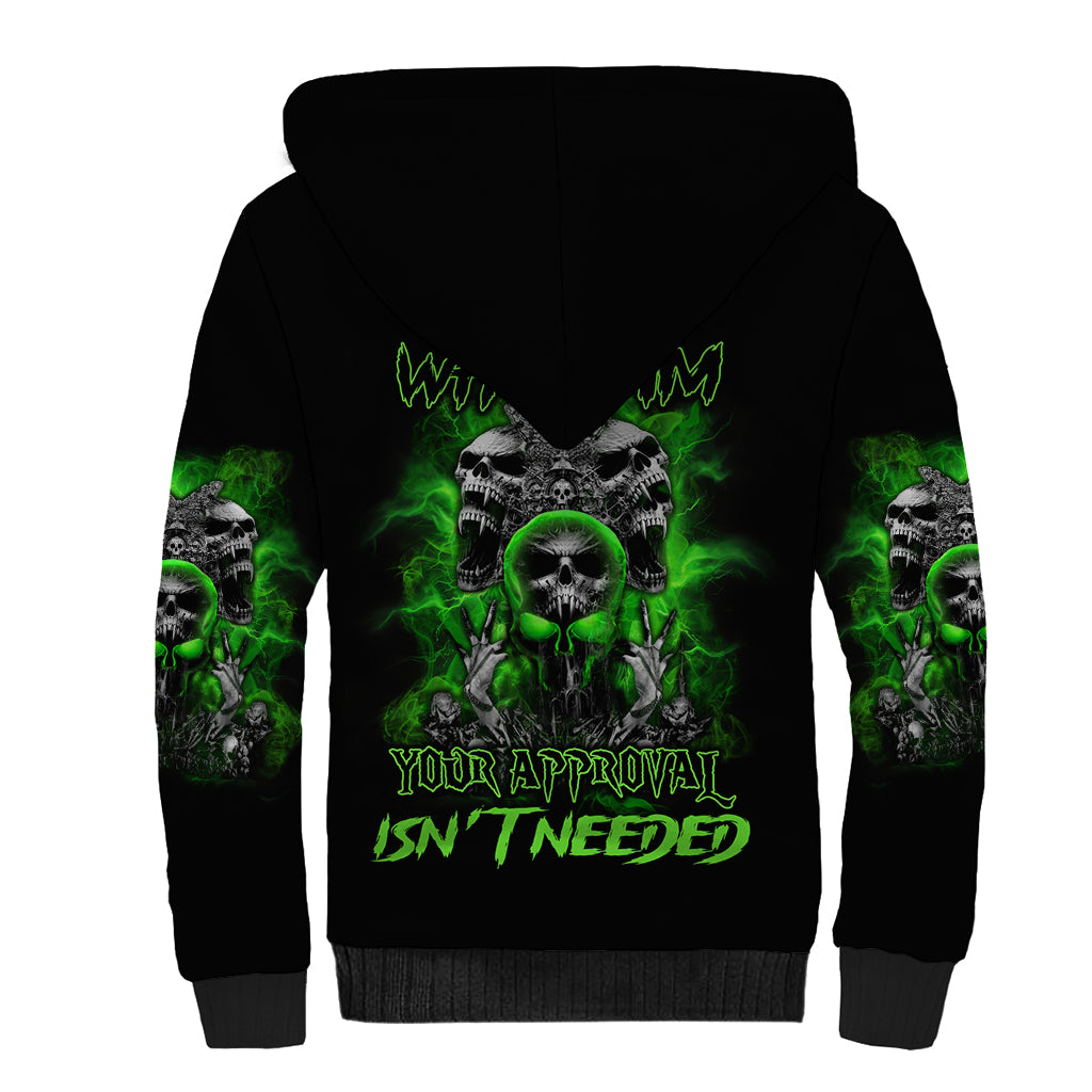 I Am Who I Am Skull Sherpa Hoodie - Wonder Print Shop