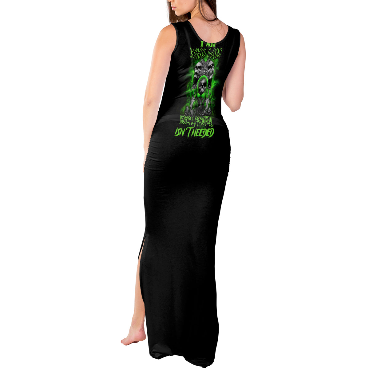 I Am Who I Am Skull Tank Maxi Dress - Wonder Print Shop