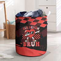 Six Seven Bruh Heart Laundry Basket 67 Meme Cool Valentine’s Day Character Dabbing