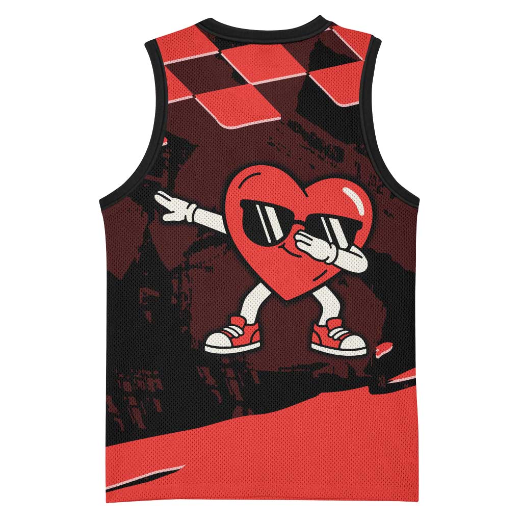 Six Seven Bruh Heart Basketball Jersey 67 Meme Cool Valentine’s Day Character Dabbing
