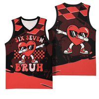 Six Seven Bruh Heart Basketball Jersey 67 Meme Cool Valentine’s Day Character Dabbing