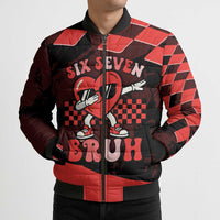 Six Seven Bruh Heart Bomber Puffer Jacket 67 Meme Cool Valentine’s Day Character Dabbing