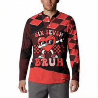 Six Seven Bruh Heart Button Sweatshirt 67 Meme Cool Valentine’s Day Character Dabbing