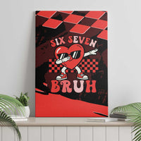 Six Seven Bruh Heart Canvas Wall Art 67 Meme Cool Valentine’s Day Character Dabbing
