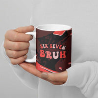 Six Seven Bruh Heart Ceramic Mug 67 Meme Cool Valentine’s Day Character Dabbing