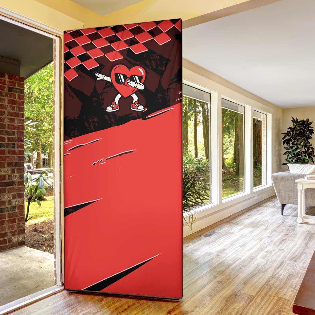 Six Seven Bruh Heart Door Cover 67 Meme Cool Valentine’s Day Character Dabbing