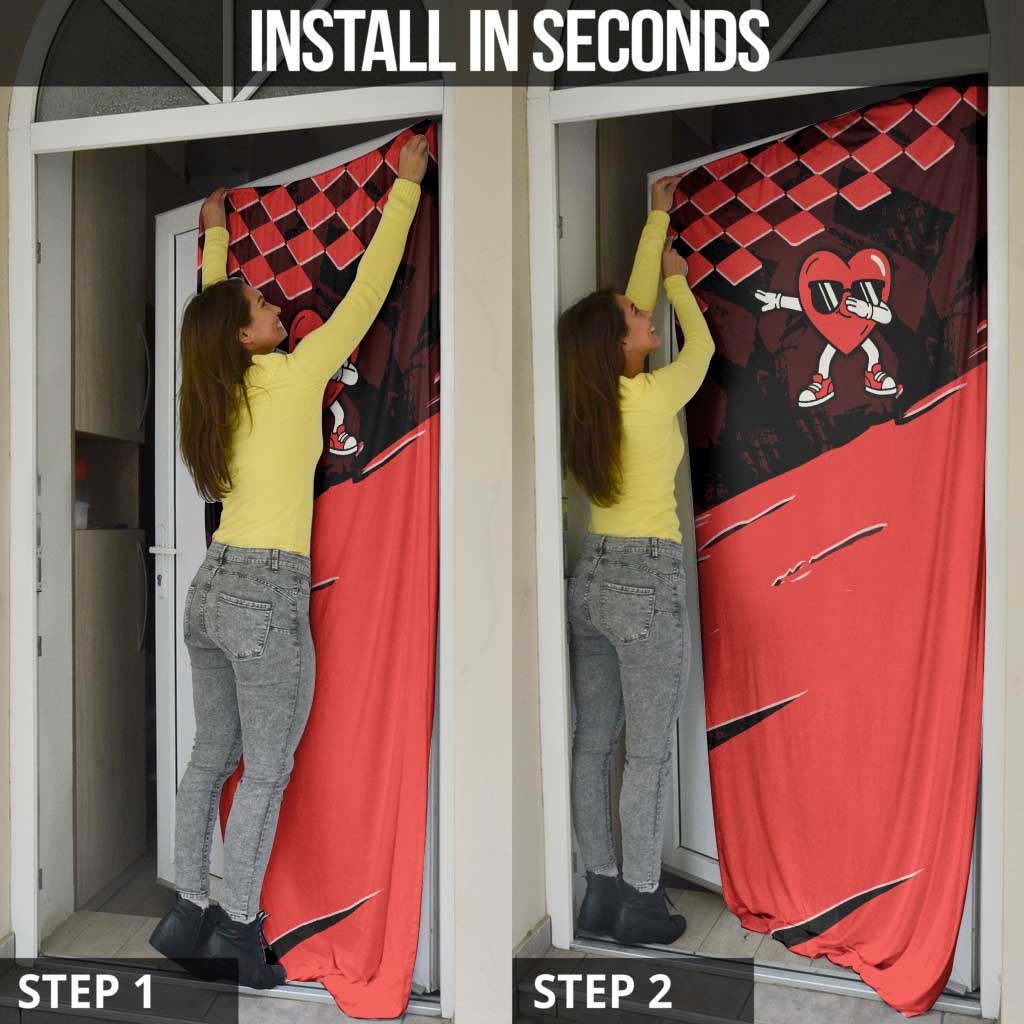 Six Seven Bruh Heart Door Cover 67 Meme Cool Valentine’s Day Character Dabbing