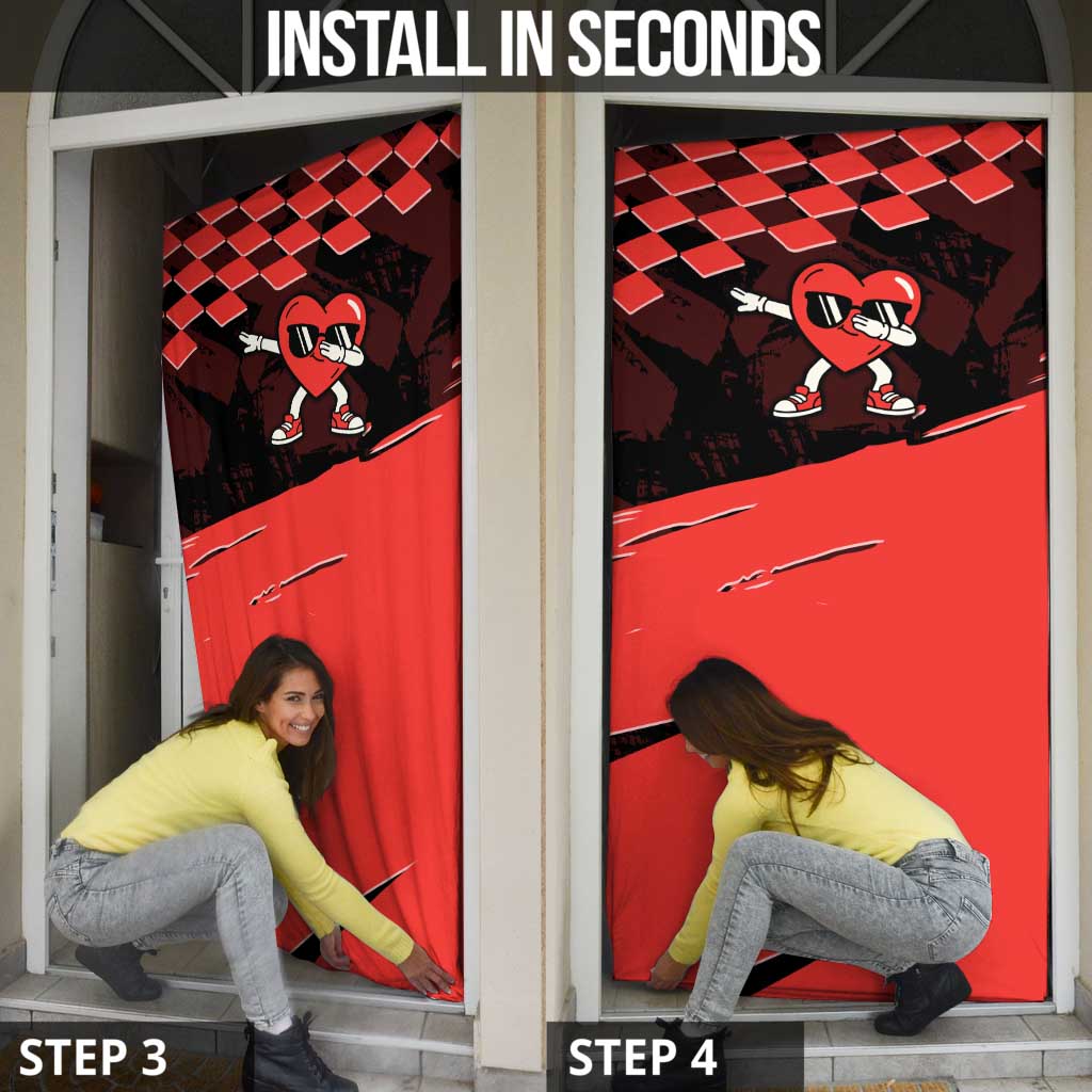 Six Seven Bruh Heart Door Cover 67 Meme Cool Valentine’s Day Character Dabbing