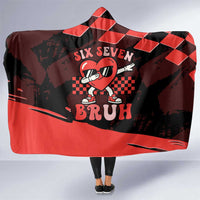 Six Seven Bruh Heart Hooded Blanket 67 Meme Cool Valentine’s Day Character Dabbing