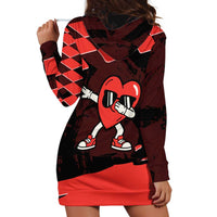 Six Seven Bruh Heart Hoodie Dress 67 Meme Cool Valentine’s Day Character Dabbing