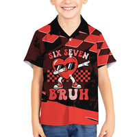 Six Seven Bruh Heart Kid Hawaiian Shirt 67 Meme Cool Valentine’s Day Character Dabbing