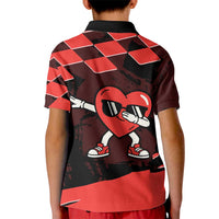 Six Seven Bruh Heart Kid Polo Shirt 67 Meme Cool Valentine’s Day Character Dabbing